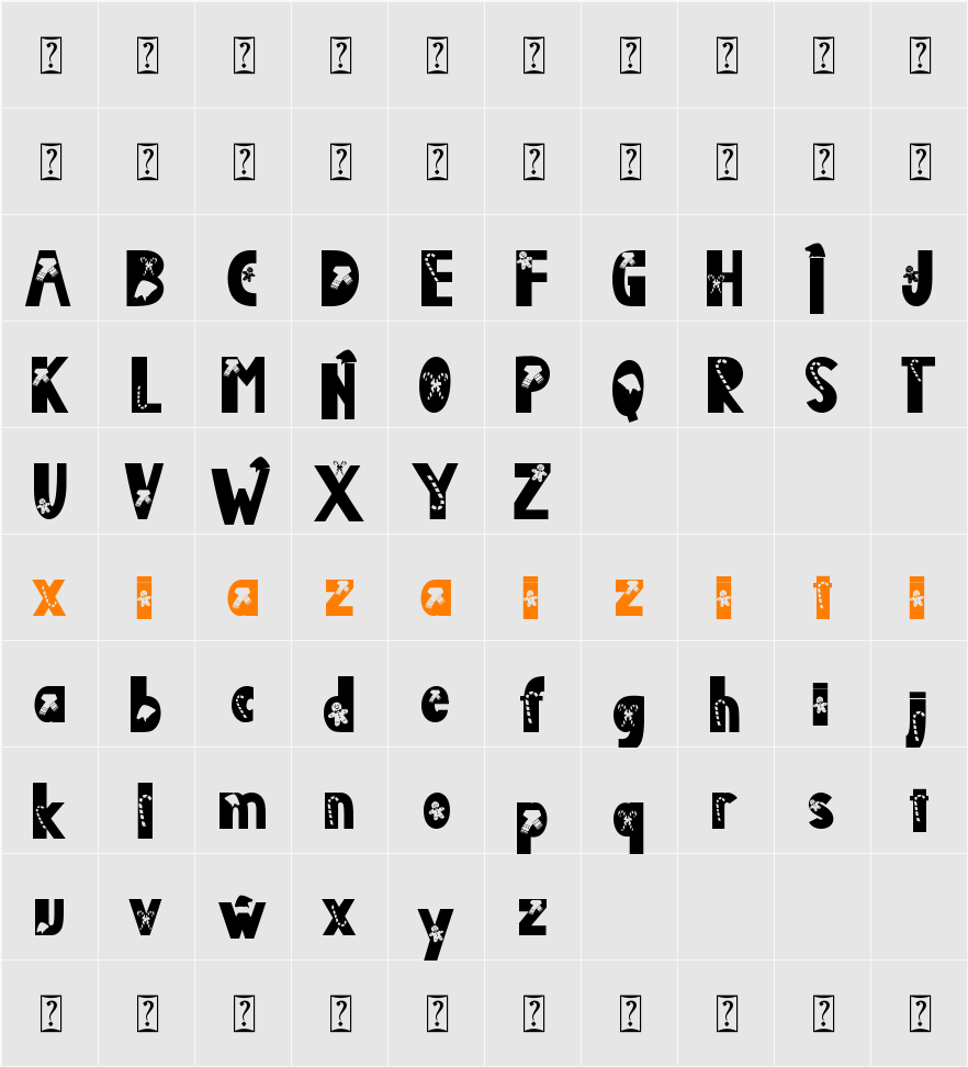 Christmas Fabulous 字符映射表