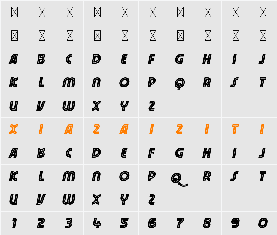 Macqueen Personal Use 字符映射表