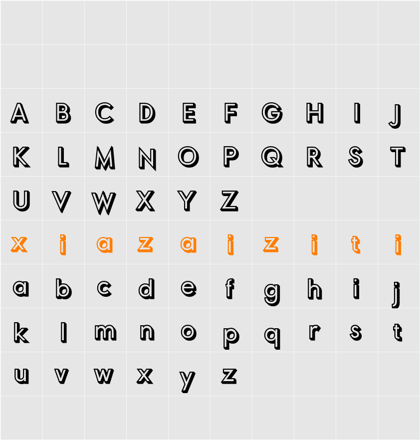 Golane 3D Demo rudeRight 字符映射表
