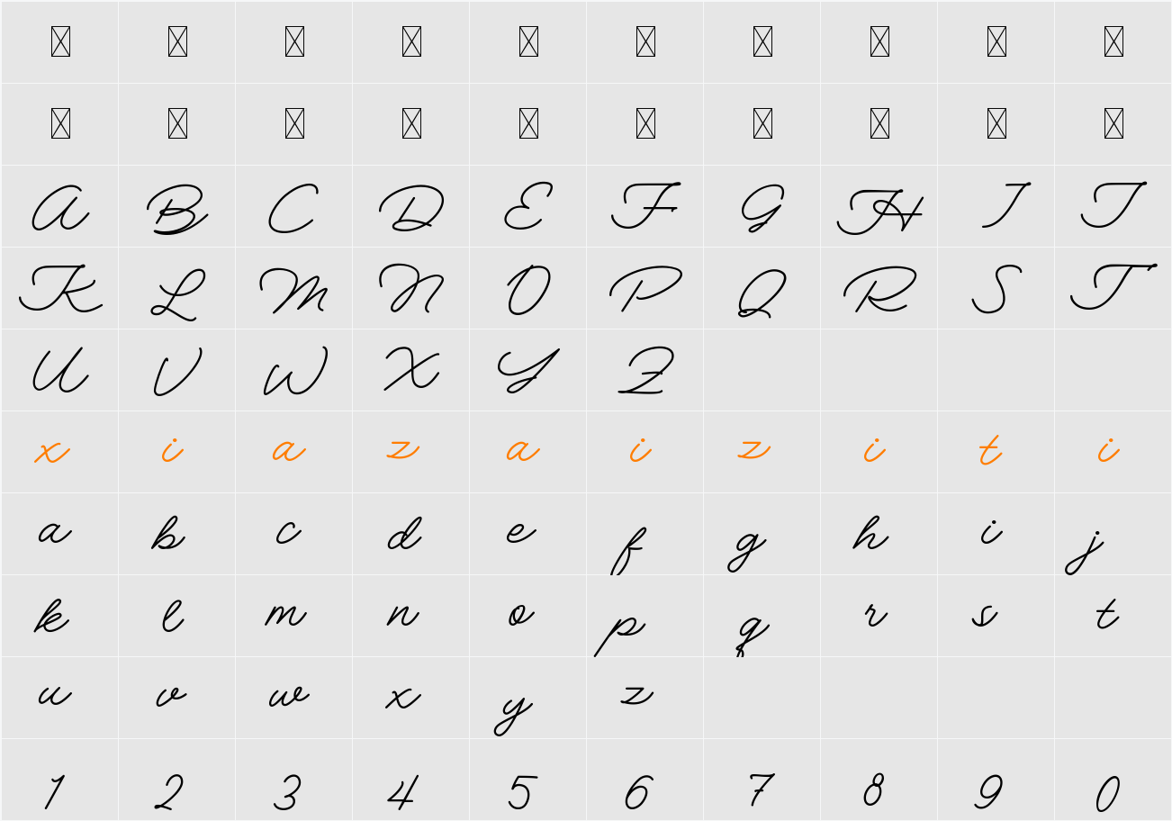 Millenial 字符映射表