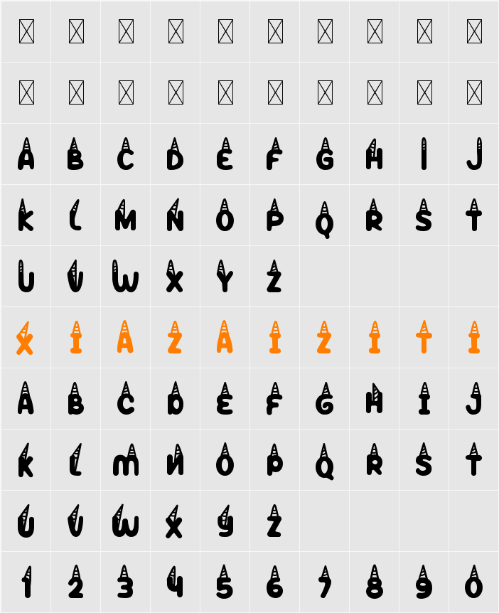 Peppy Pegasus Horn Two 字符映射表