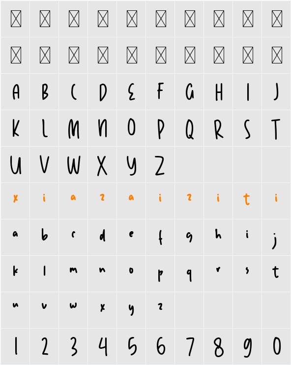 Me Gusta Demo 字符映射表