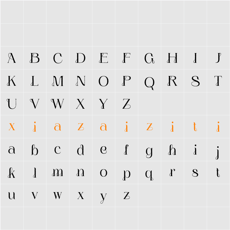 Nerilla Rough Demo 字符映射表