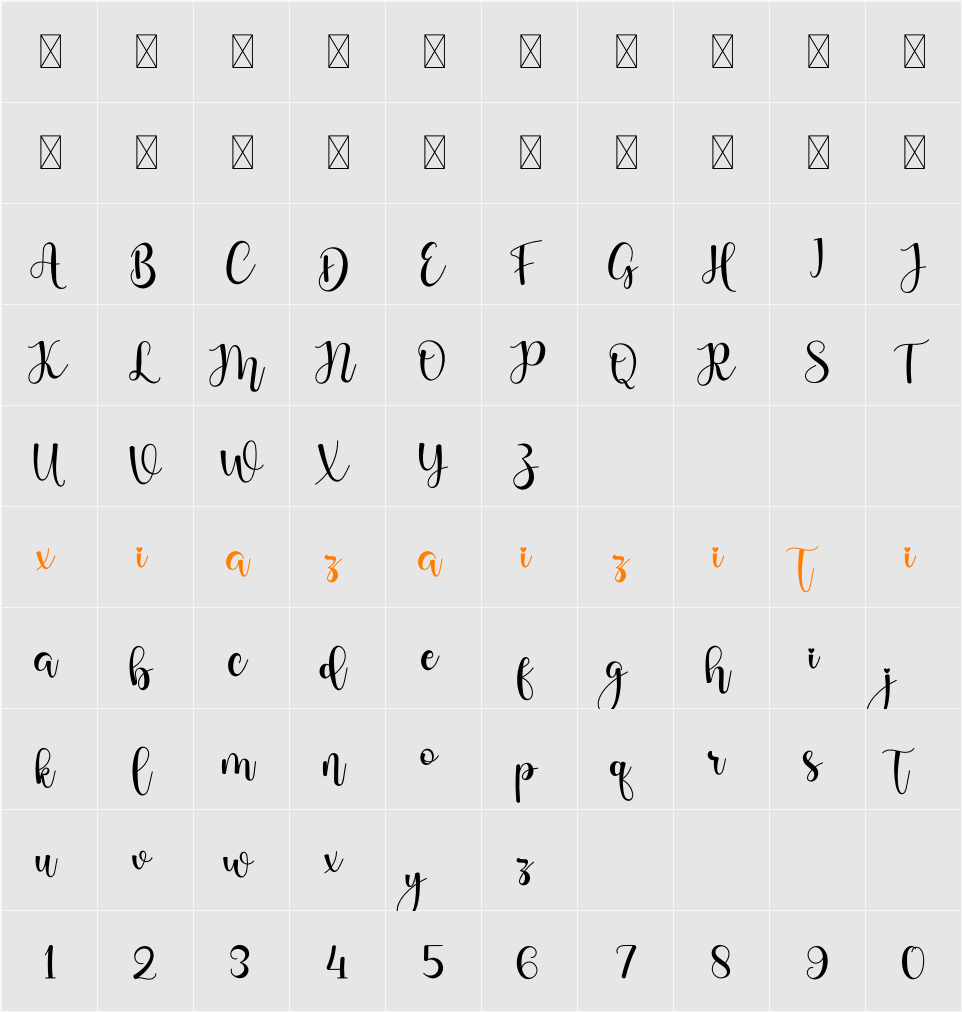 Mister Valentine 字符映射表