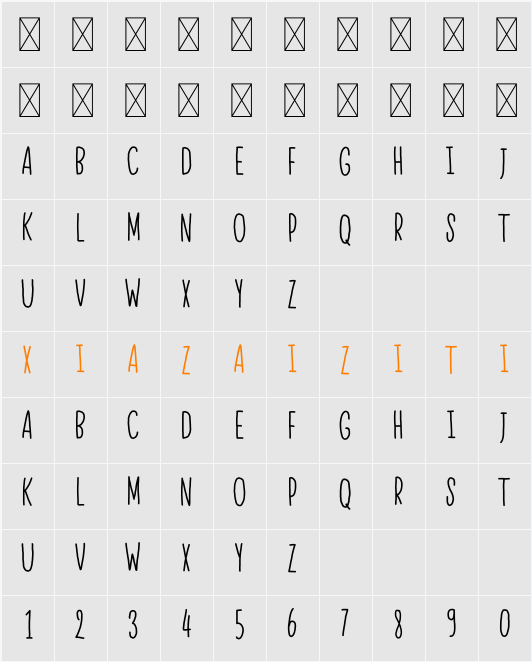 Rainbow Sans 字符映射表