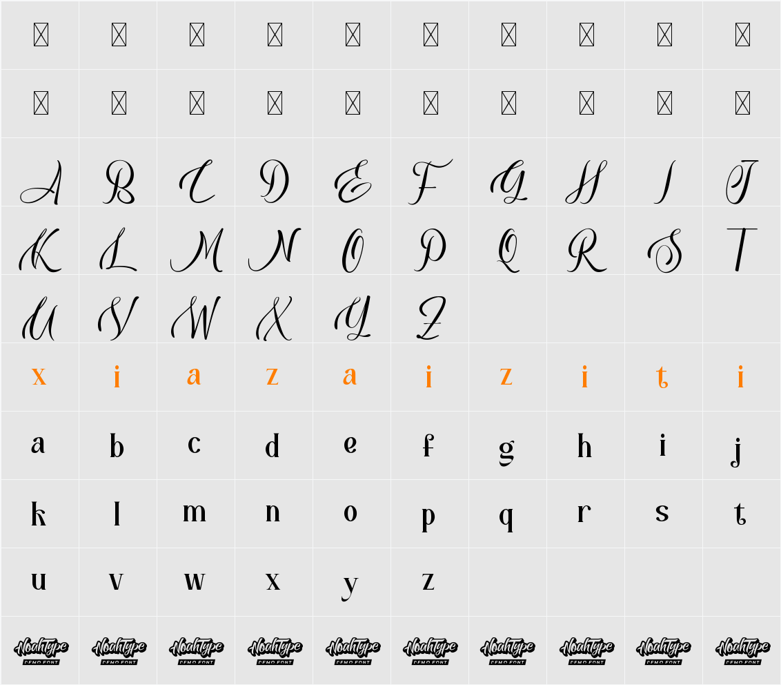 Natural Choco Demo 字符映射表