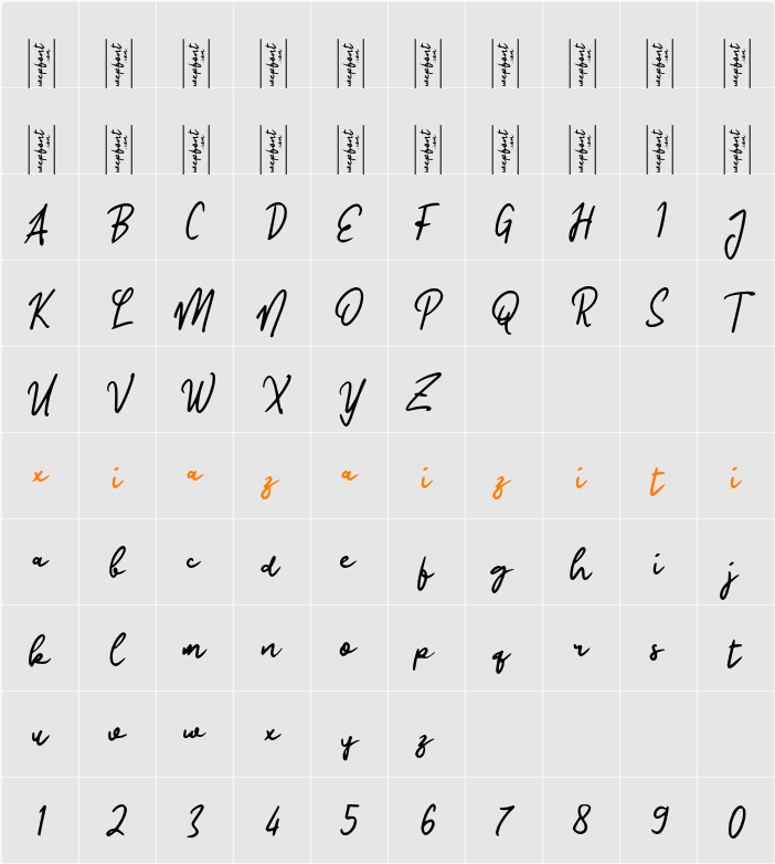 Oatmoon Signature 字符映射表