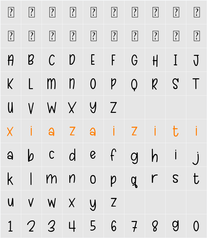 Quethy 字符映射表