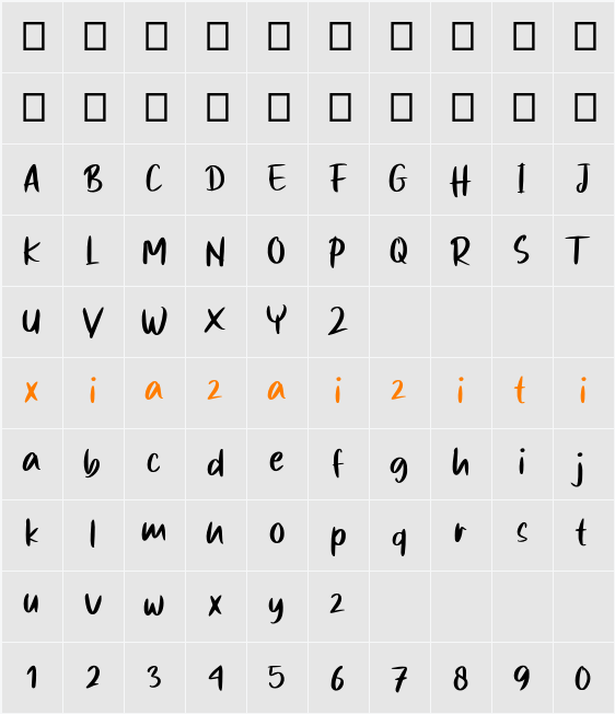 Notted_Book 字符映射表