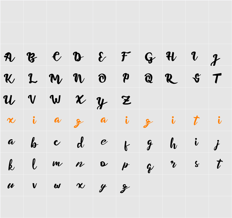 Parteys Demo 字符映射表