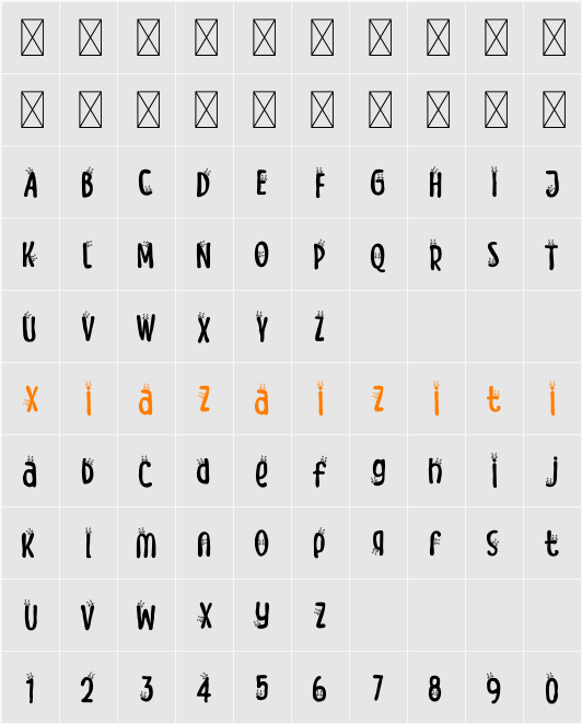 Meow Zilla Cat 6 字符映射表