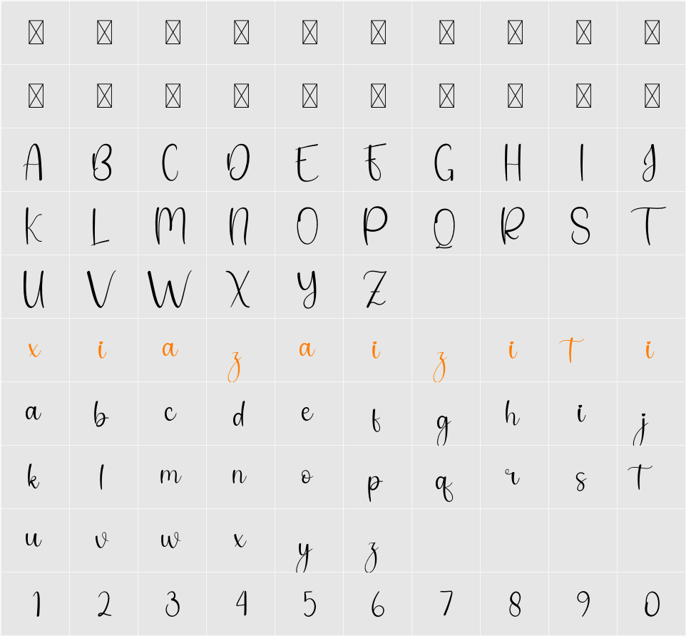 Realistic 字符映射表