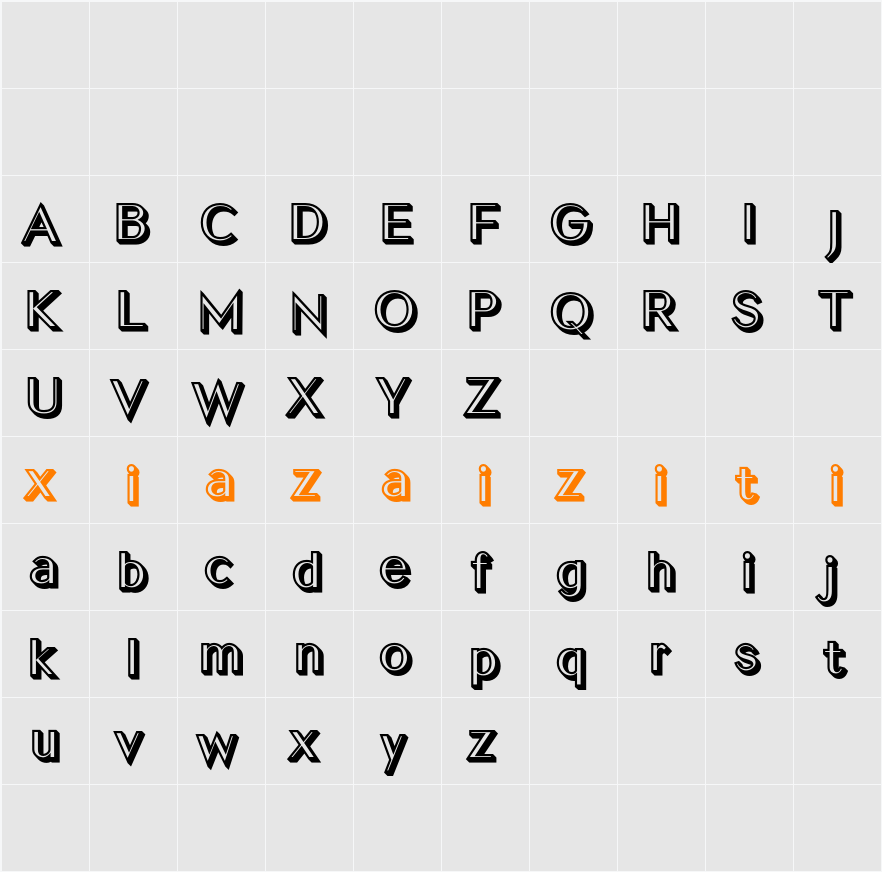 Mikea 3D Demo rudeRight 字符映射表