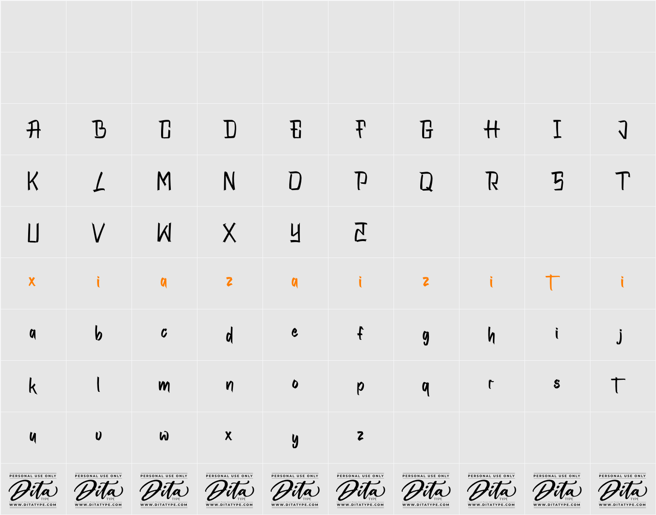 Radiantnexa Personal Use 字符映射表