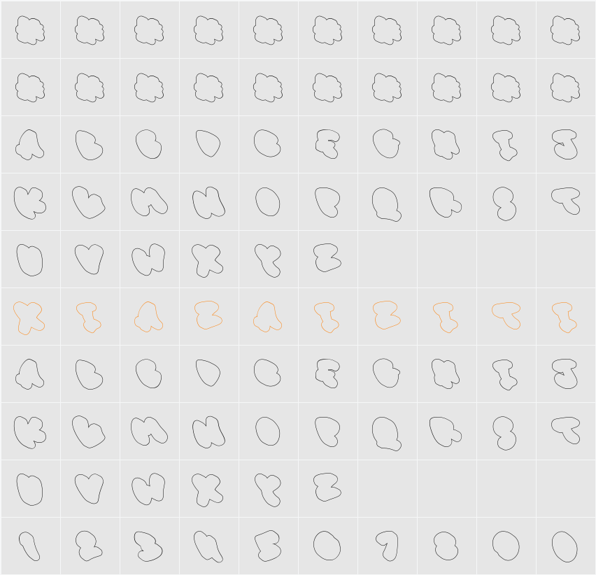 Murals Tribe Letter Extrude Outline 字符映射表