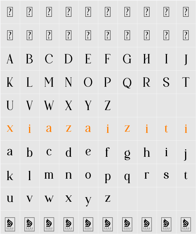 Papolina 字符映射表