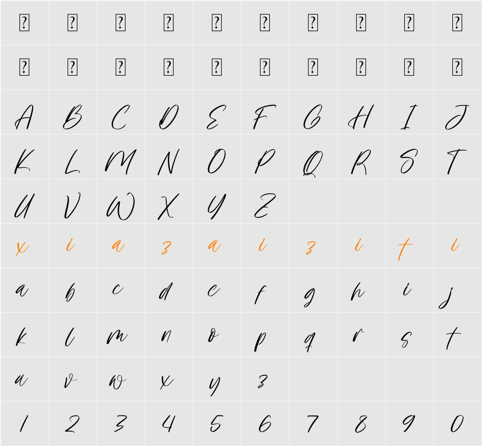 Moostnaly 字符映射表