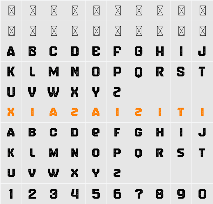 Quarterback Stamp 字符映射表