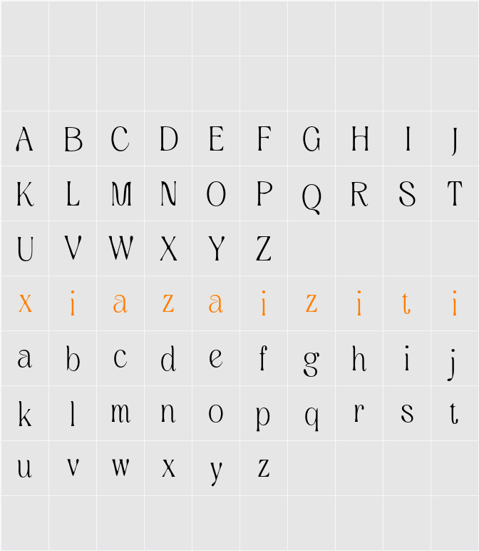 Quenza Demo Drawn 字符映射表