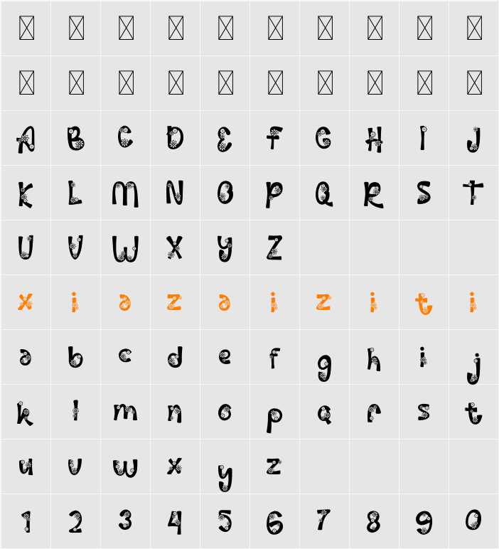 Palm Sunday Flower 字符映射表