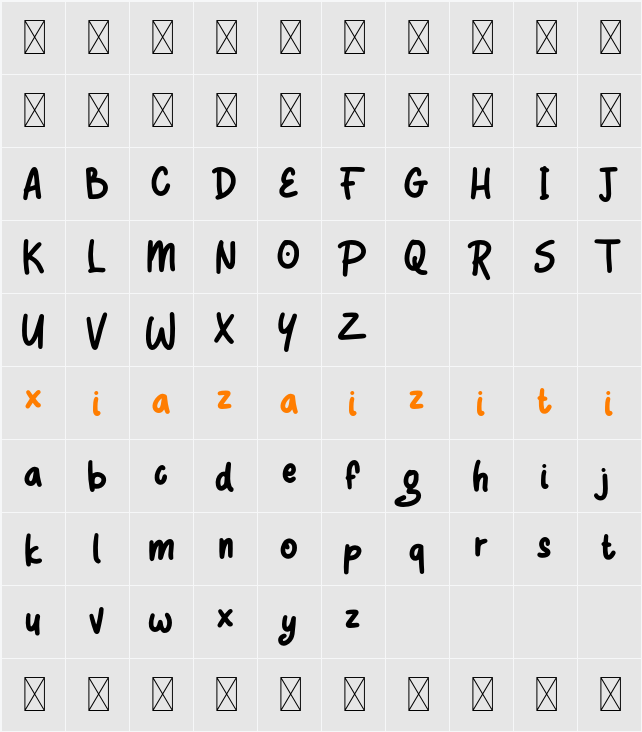 RainBoys Demo 字符映射表