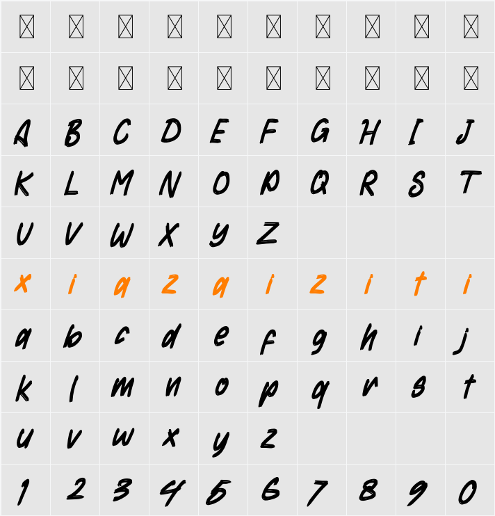 RAGAMGARIS Demo 字符映射表