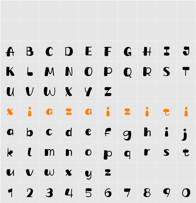 Quicky Story 字符映射表