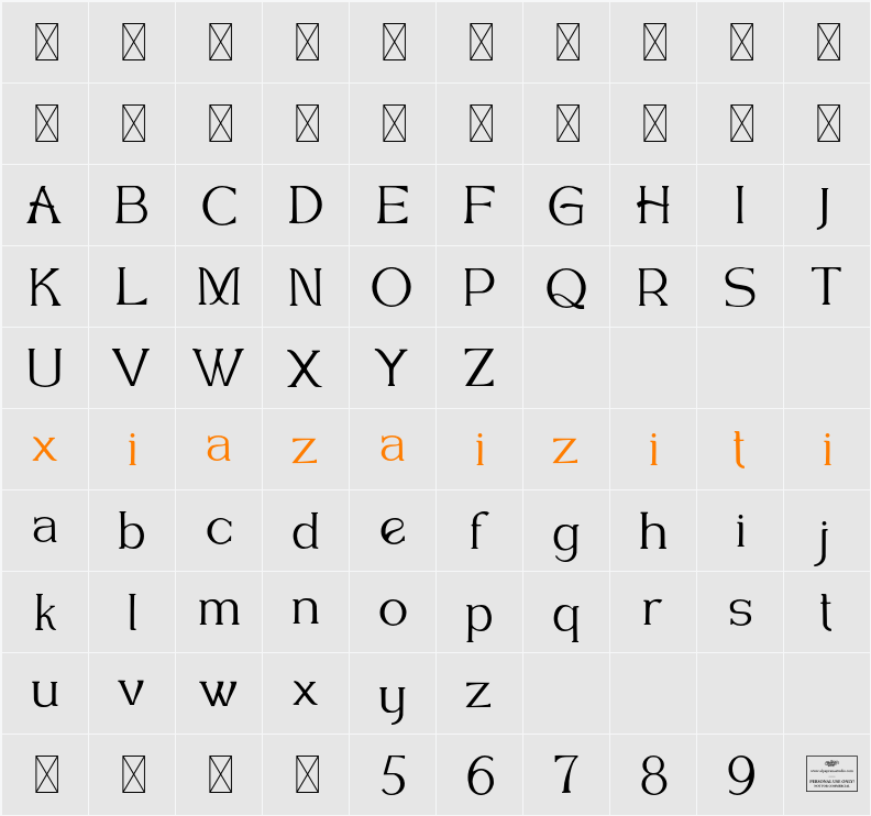 Queen Consort Free 字符映射表