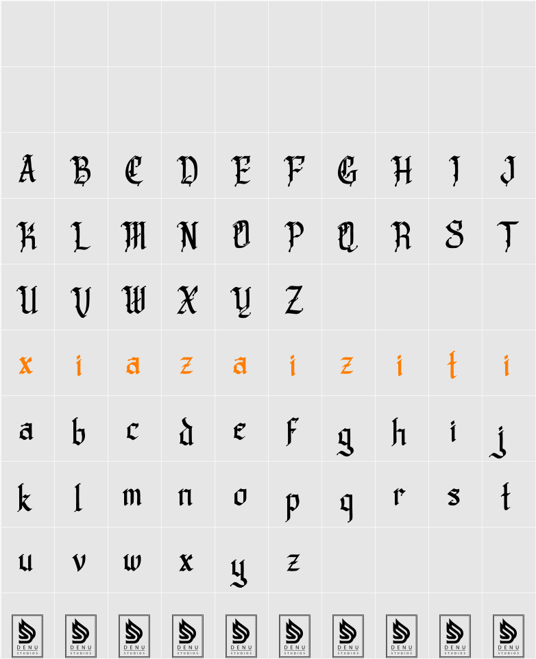 Old Gangstriad 字符映射表