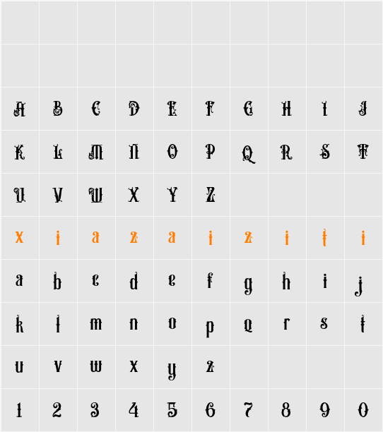 Prestige Signage Demo 字符映射表