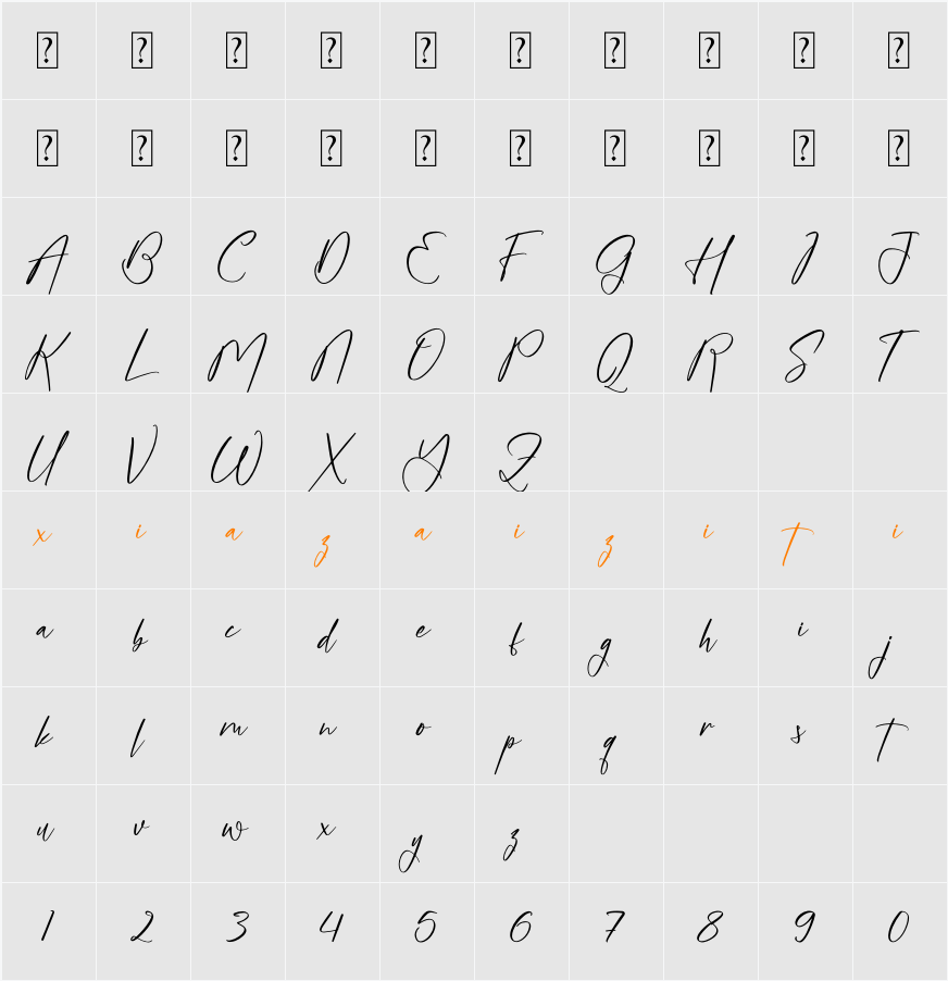 Moratenali 字符映射表