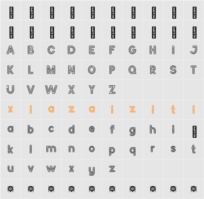 Neonlux Demo 字符映射表