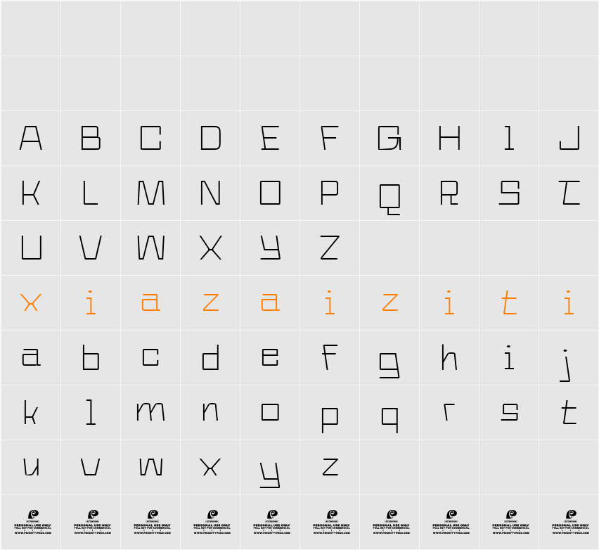 PC Magrok DEMO Thin 字符映射表