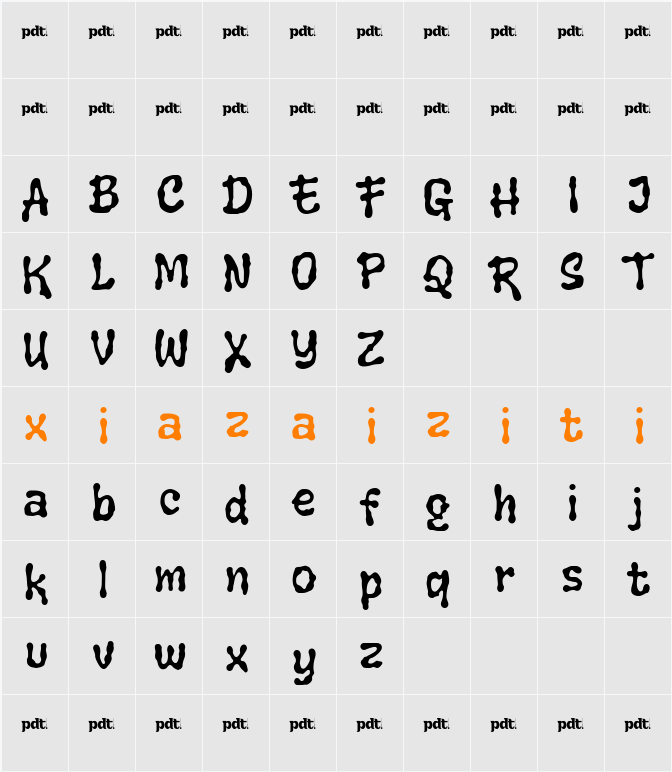 REFON VESICLE personal Thin 字符映射表