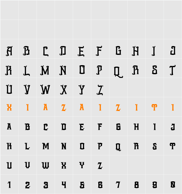 Ralloca DEMO 字符映射表