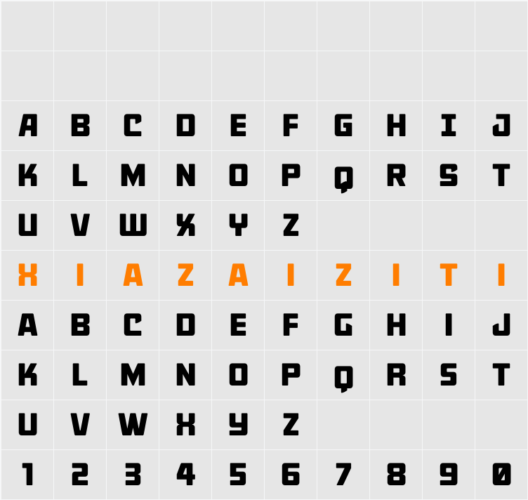 Quicky Nick Straight Expanded 字符映射表