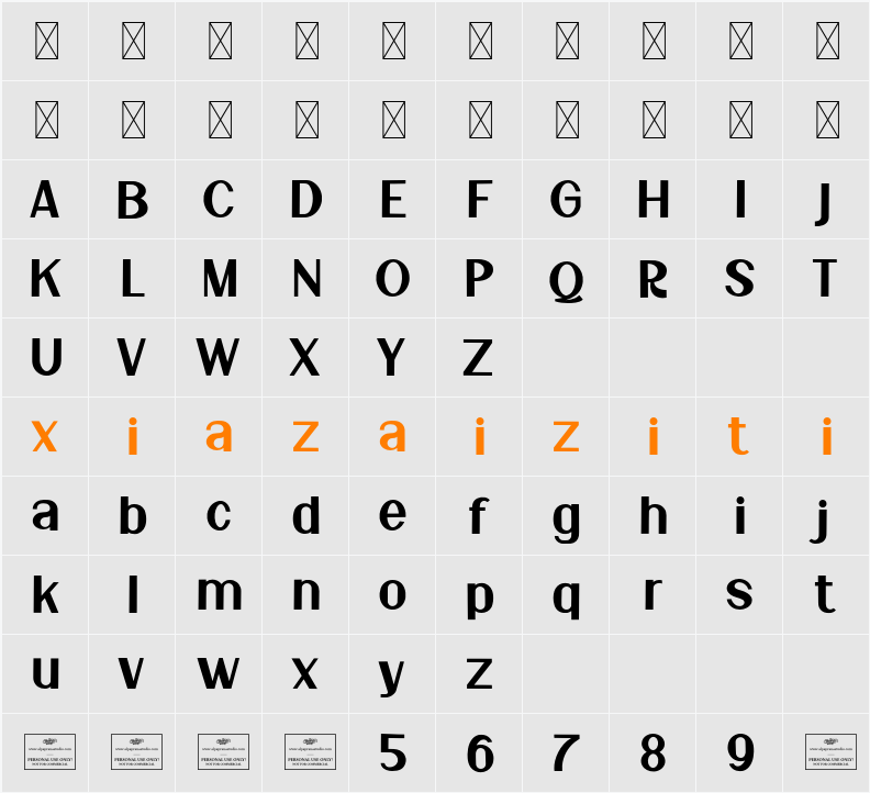 Quench Free 字符映射表