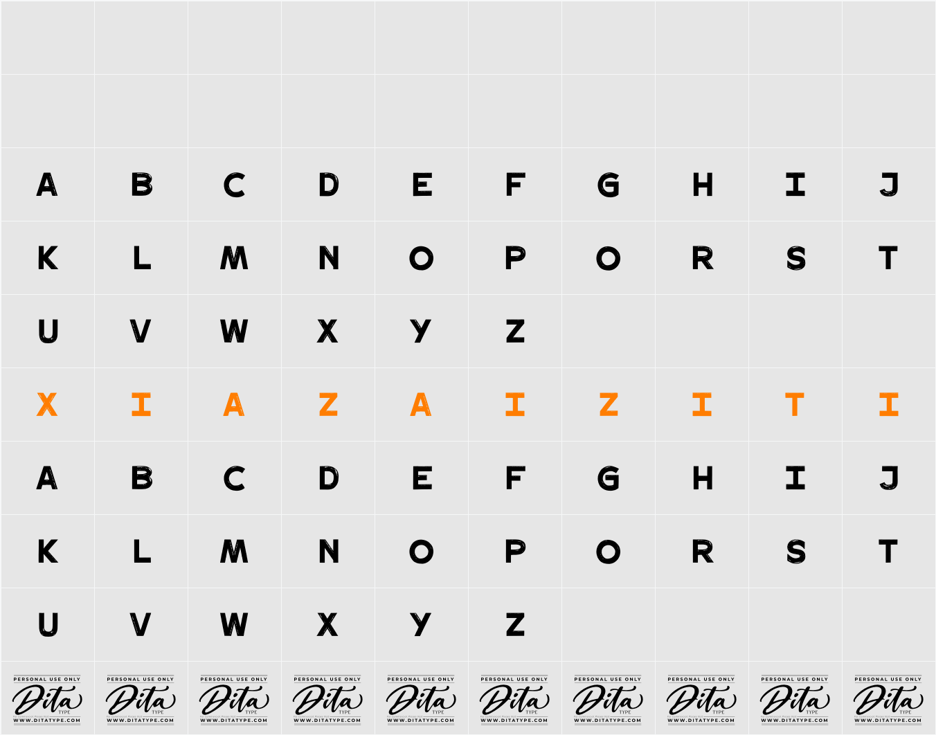 Metrock Personal Use 字符映射表