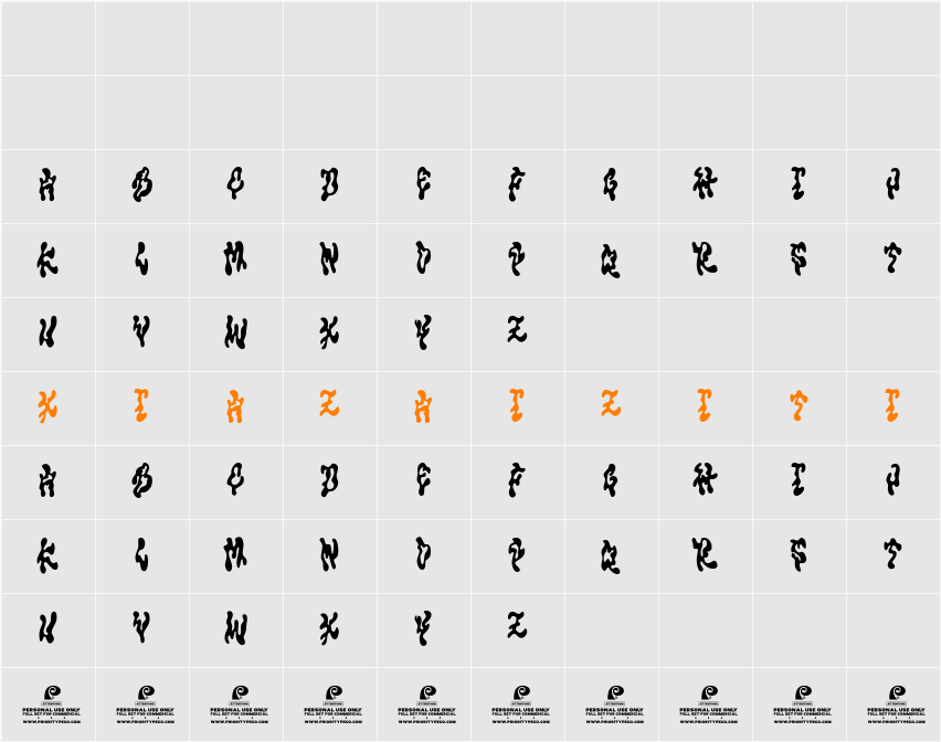 Quirky Minds DEMO 字符映射表