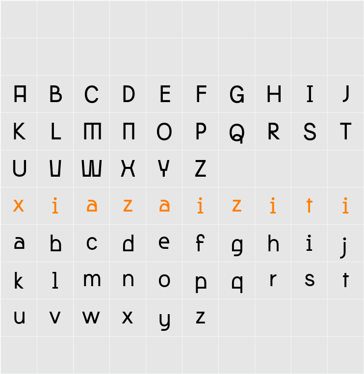 Qalited Demo 字符映射表