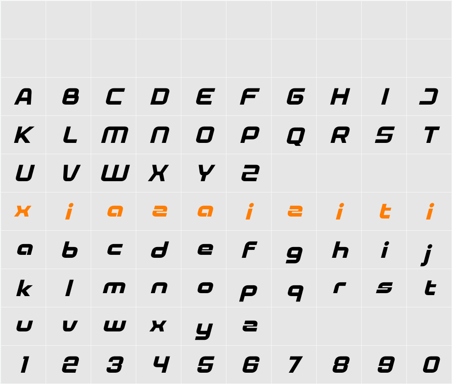 Pildrone 字符映射表