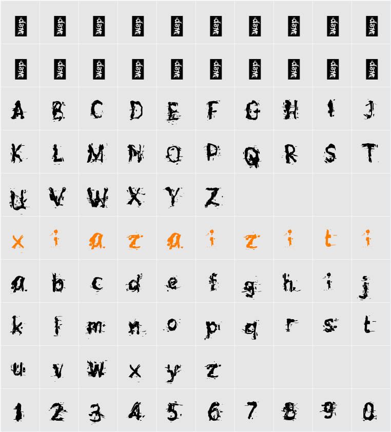 n Nazox 字符映射表