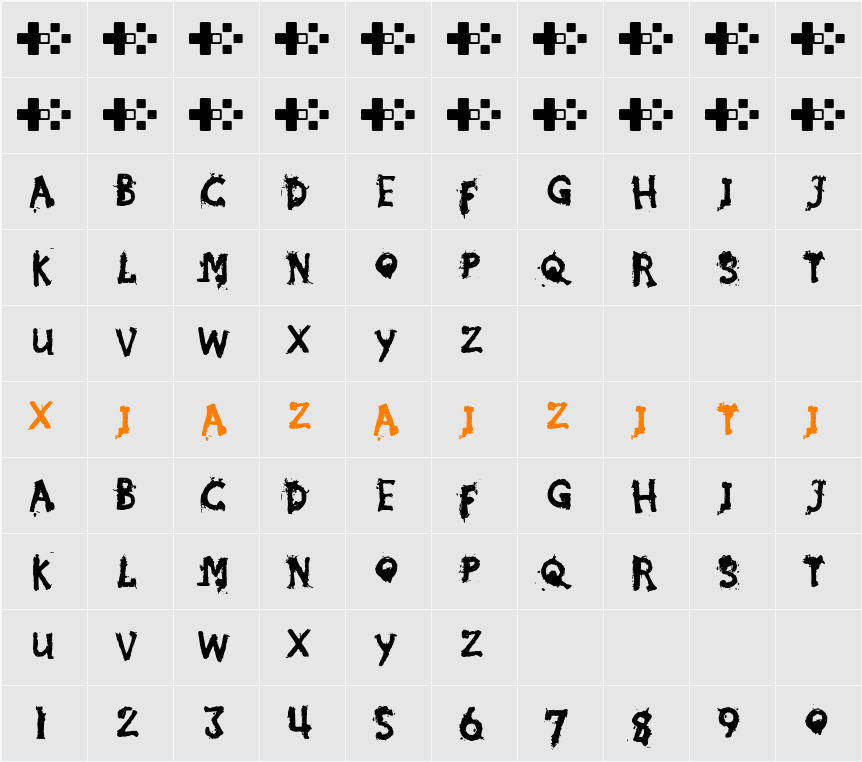 Murder on 17th St. 字符映射表