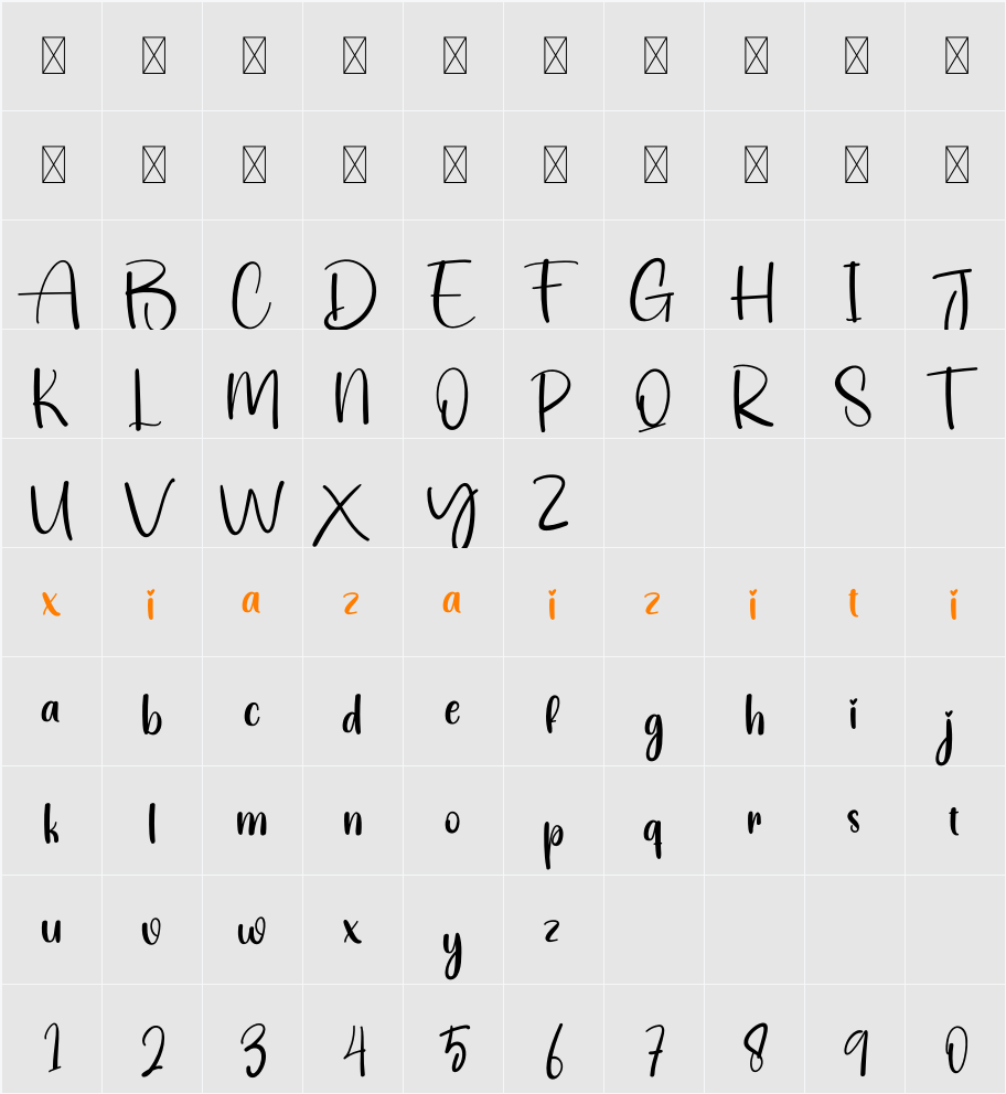 Present 字符映射表