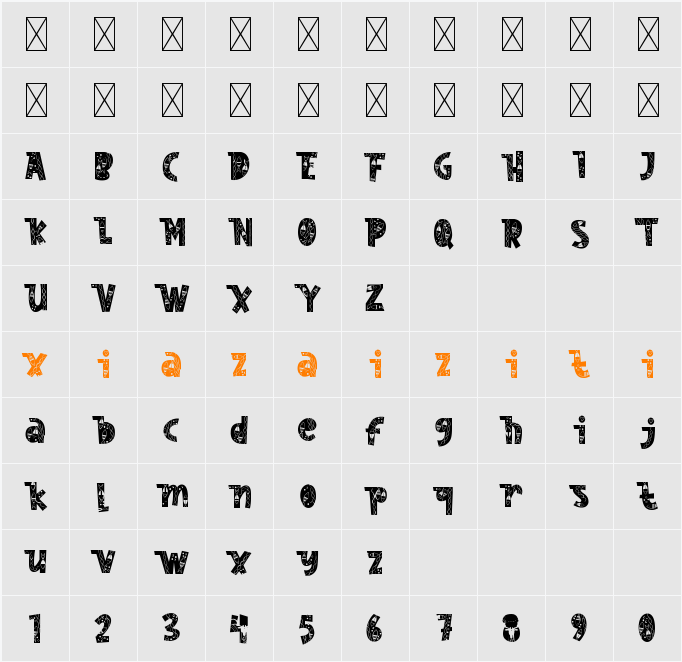 Nordic Whimsy Five 字符映射表