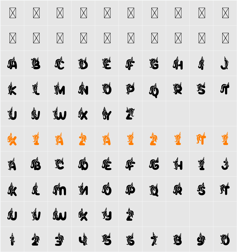 Peppy Pegasus Horn One 字符映射表