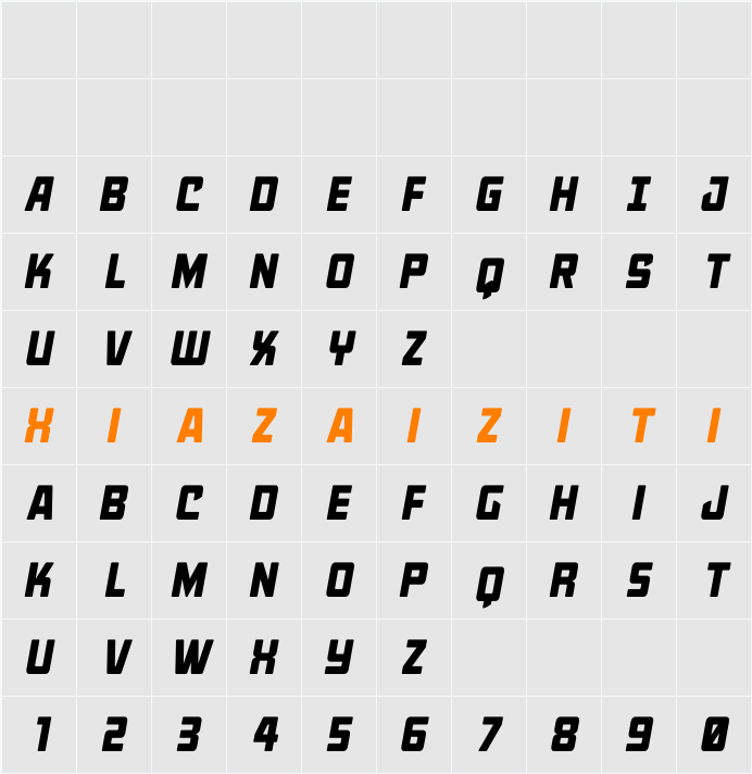 Quicky Nick Semi-Straight 字符映射表