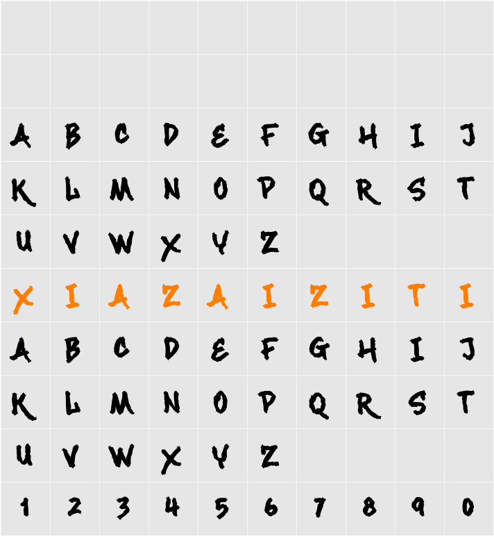 Maximback Distressed 字符映射表