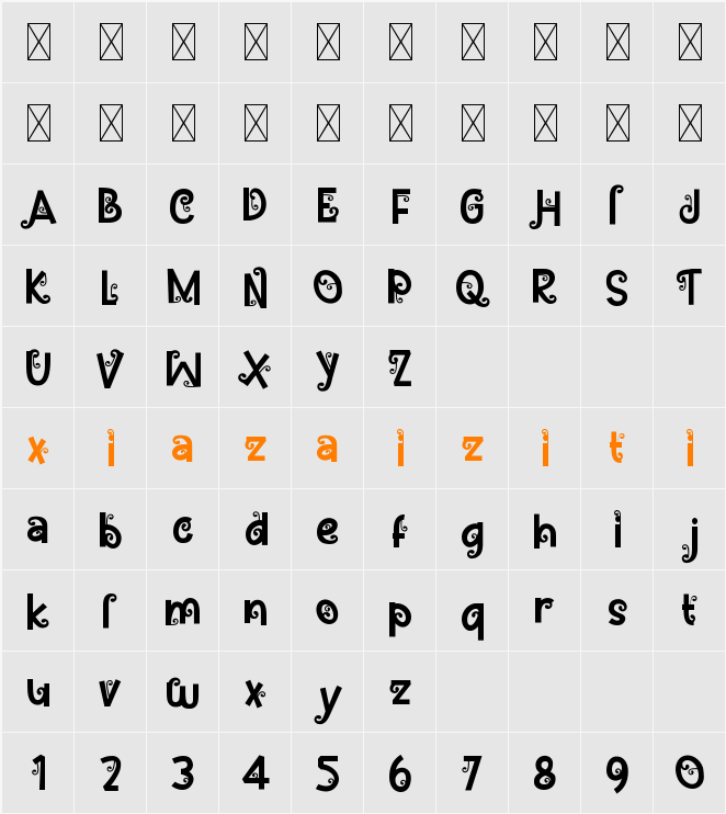 Music Note Two 字符映射表