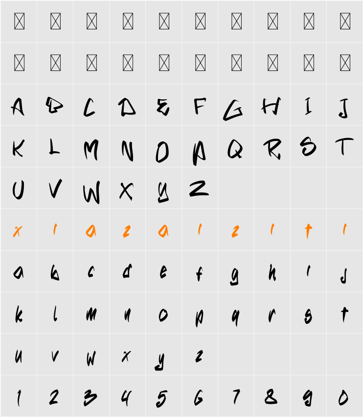 PaperRopped Demo 字符映射表